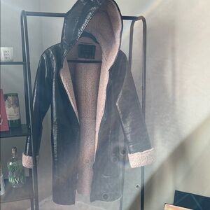 Sanctuary Black Jacket with Pink “fur” Lining
